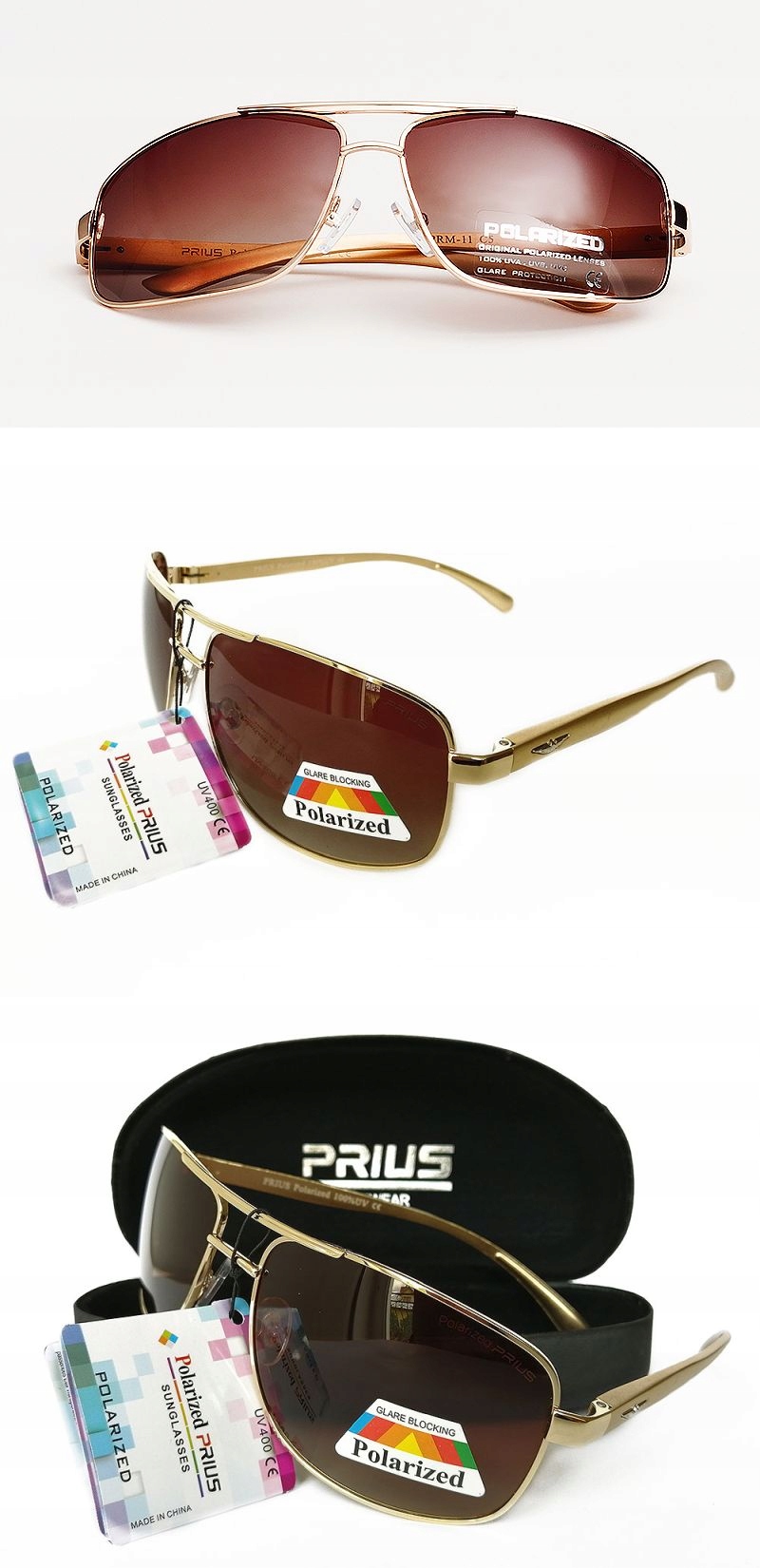 OKULARY MĘSKIE POLARYZACYJNE AVIATOR FLEKS ETUI Szerokość soczewki 68 mm