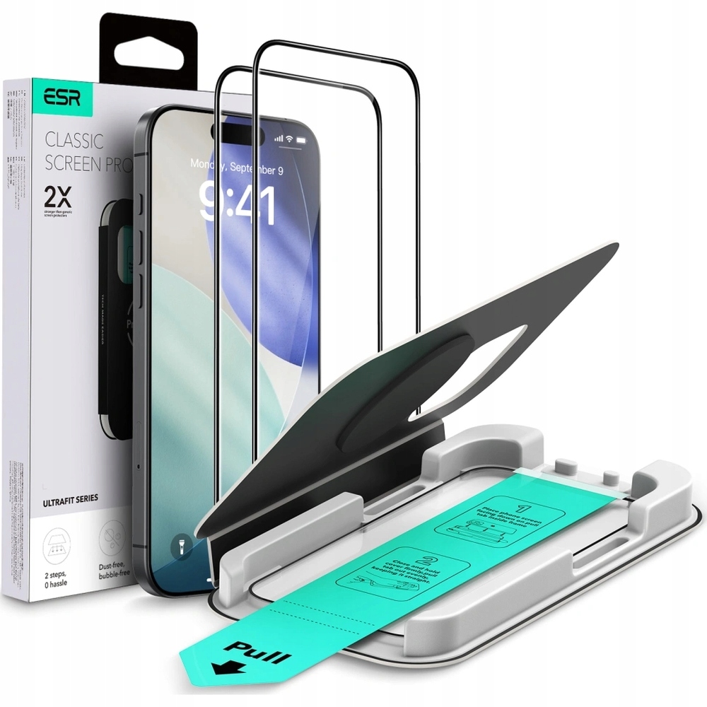 Szkło hartowane Esr do iPhone 16 Pro/ 17, na ekran, mocne, wytrzymałe, 9H