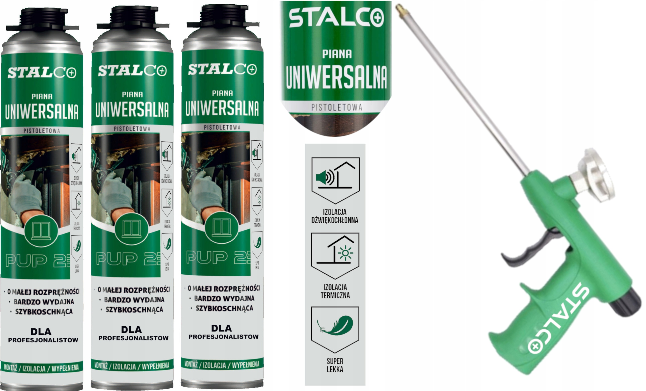 Stalco Celoroční Nízkotlaková Pěna 3x Pistole