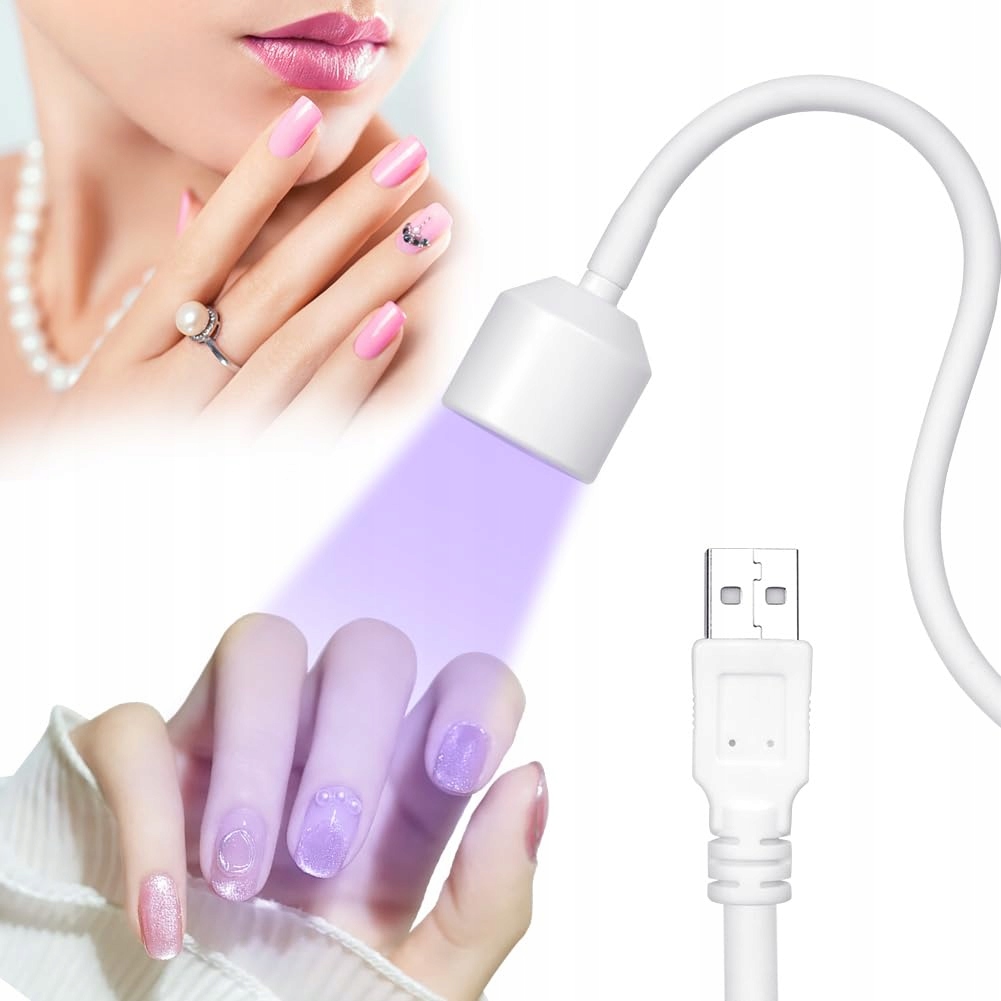 LOPHE Lampa UV Do Paznokci Żelowych Elastyczna Mini Lampa LED USB Biała — miniatura 9