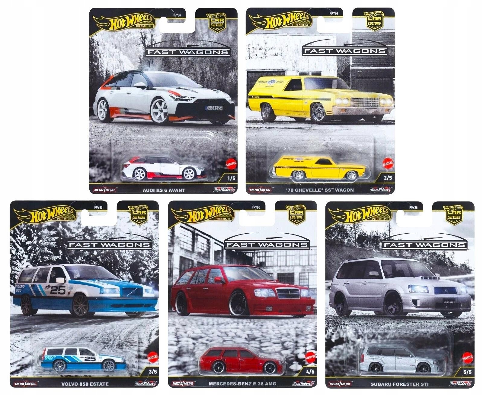 Hot Wheels Premium Car Culture Fast Wagons komplet 5 autek FPY86
