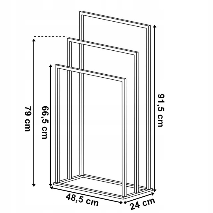 STOJAK NA RĘCZNIKI WOLNOSTOJĄCY WIESZAK DO ŁAZIENKI METALOWY CHROM LOFT Szerokość 490 mm