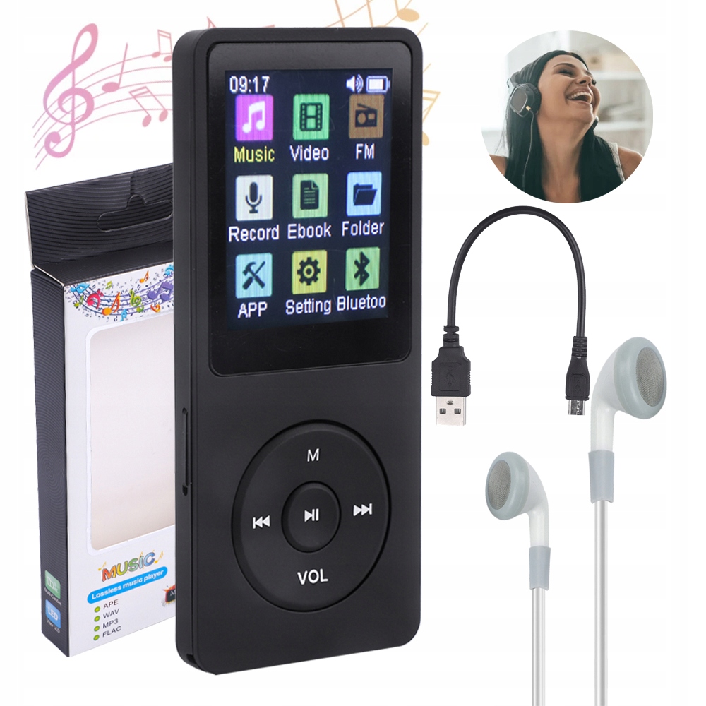 MP3 PLAYER 16GB BLUETOOTH TFT RADIO AMV 1,8 cala