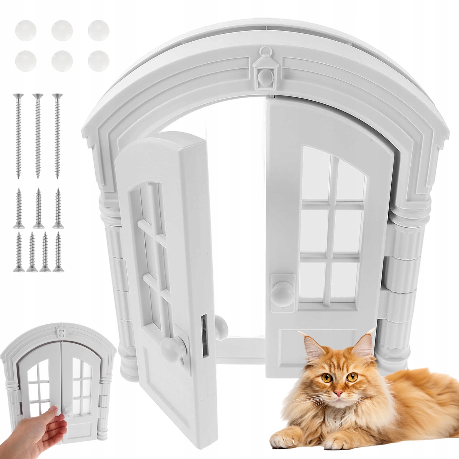 Levně Bezpečnostní Zámek Francouzské Dveře Pro Kočky Průhledná Okénka