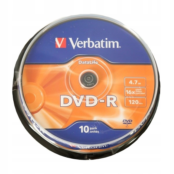 

Płyty Verbatim Dvd-r 4,7GB 16x Cake 10 szt