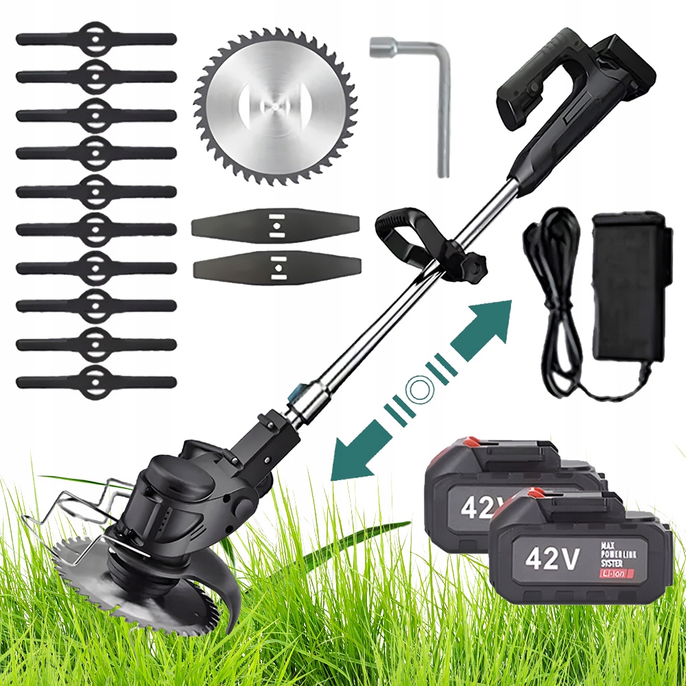 42V Akumulátorová Sekačka Na Trávu S Protiskluzovou Rukojetí, Redukce Hluku