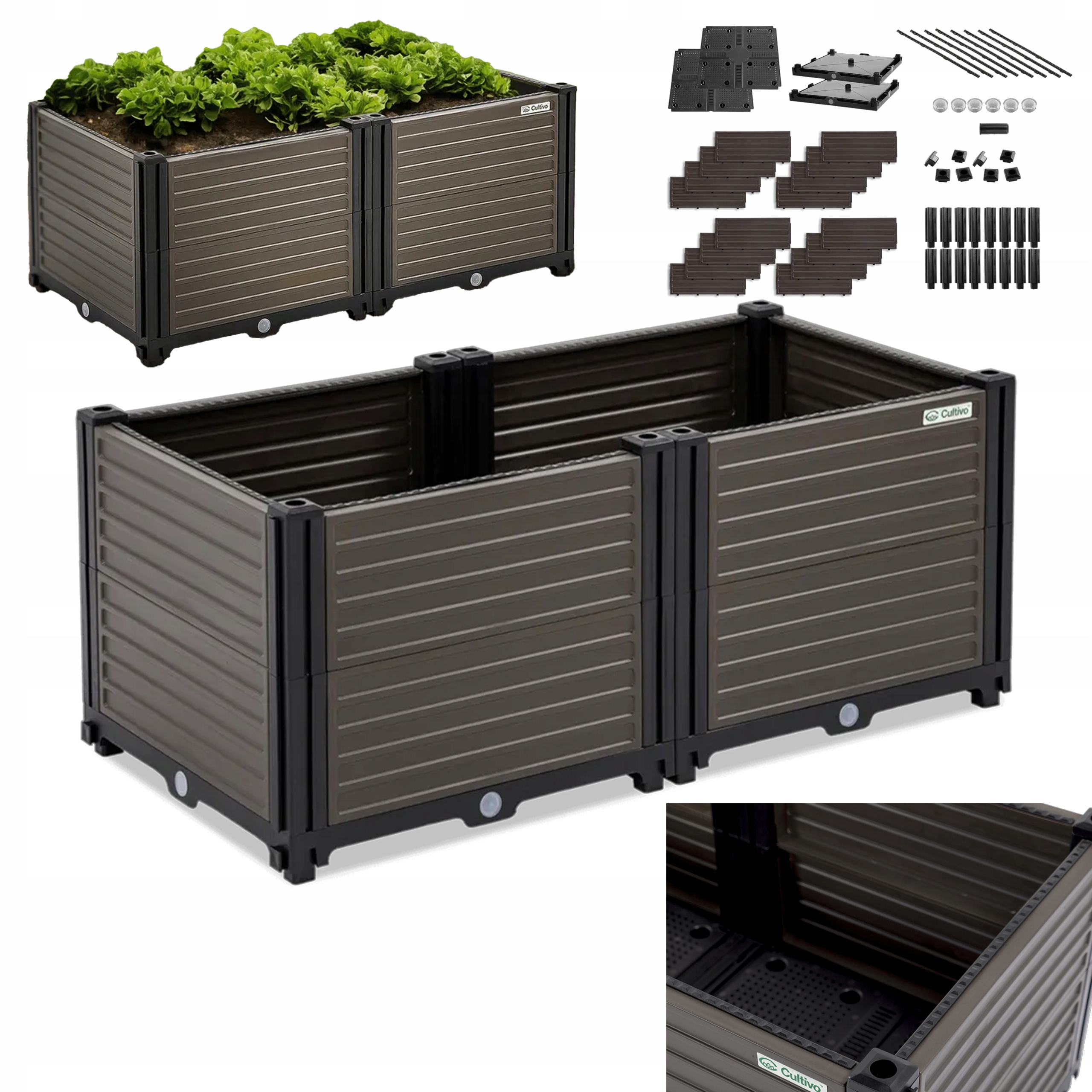 Zeleninový Záhon Pěstební truhla na balkon Zelenina Květiny 82x41x31 cm Cultivo