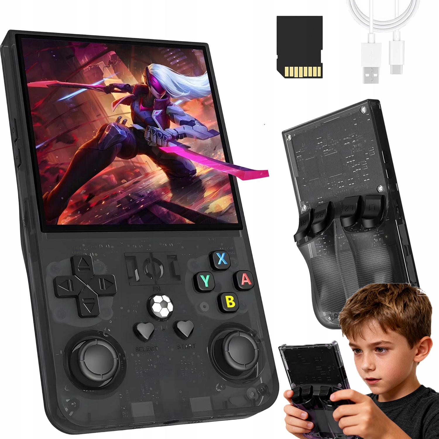 Przenośna Konsola Do Gier R36MAX Z Kartą Tf 64G 18000+ Gry
