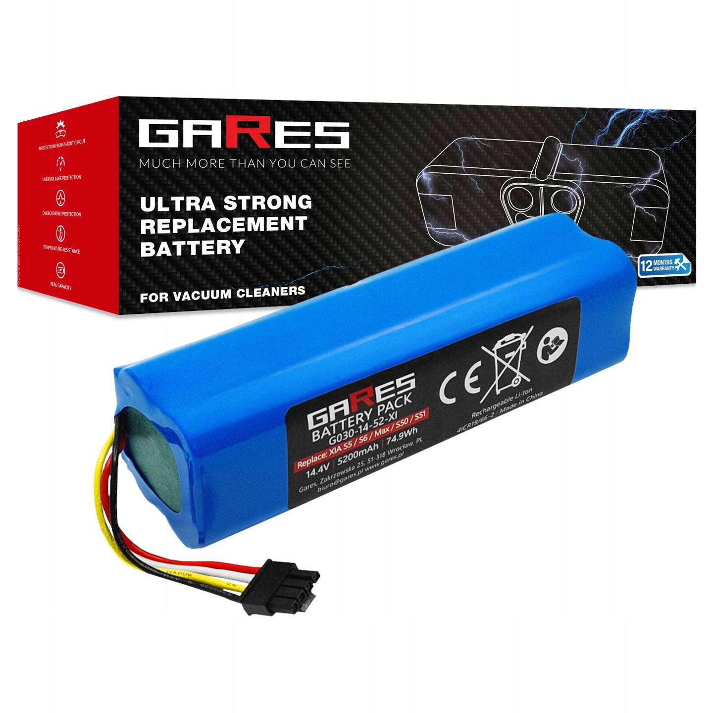 Batéria pre Xiaomi Roborock BRR-2P4S-5200S BRR-2P4S-5200D 5,2Ah