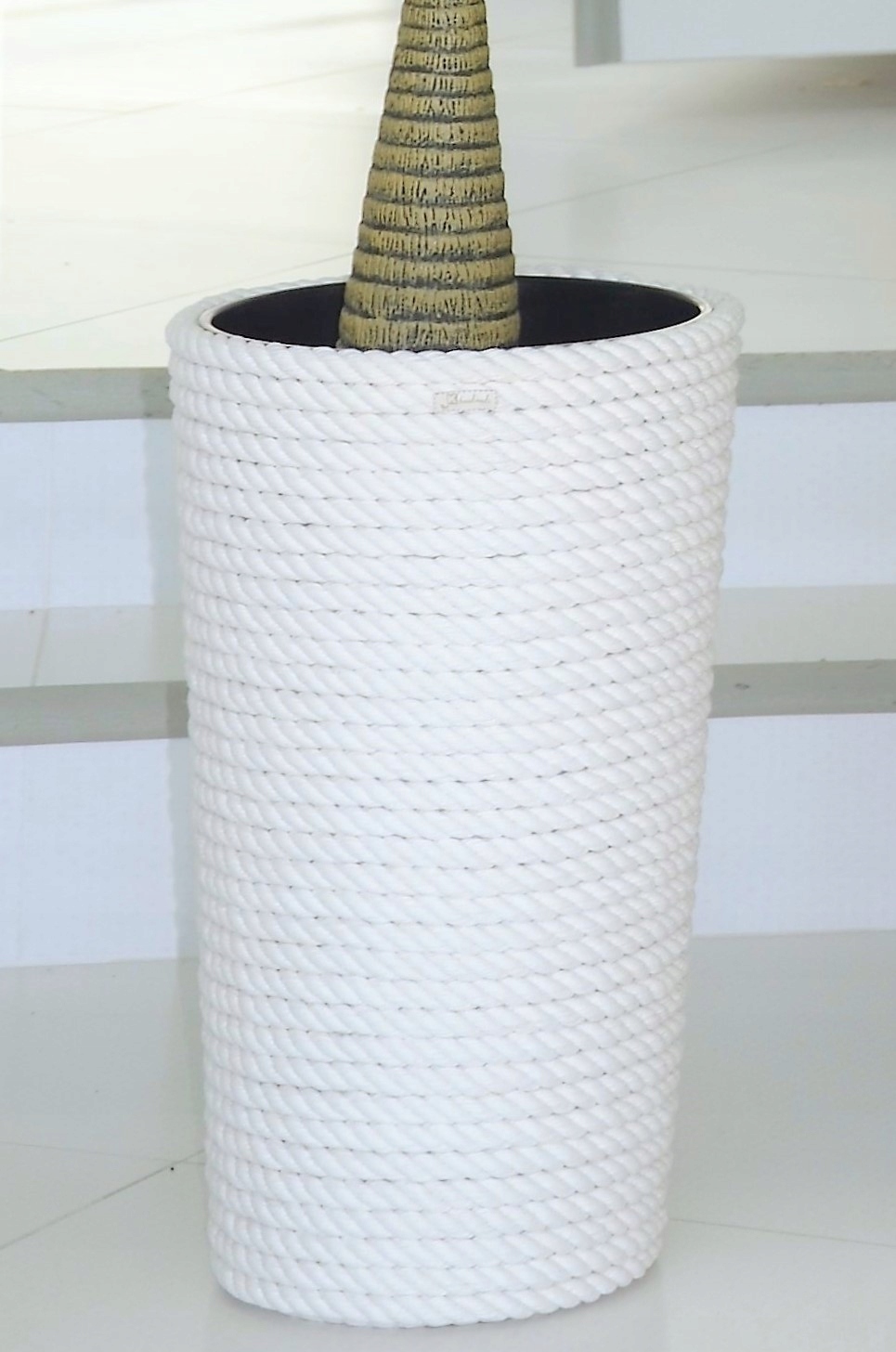 Vysoký obal 22 cm přírodní bavlněný provázek Bílý minimalismus Boho