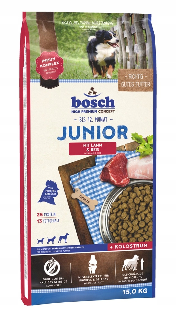 Bosch Junior lamb&rice 15kg Jagnięcina sucha karma dla szczeniąt