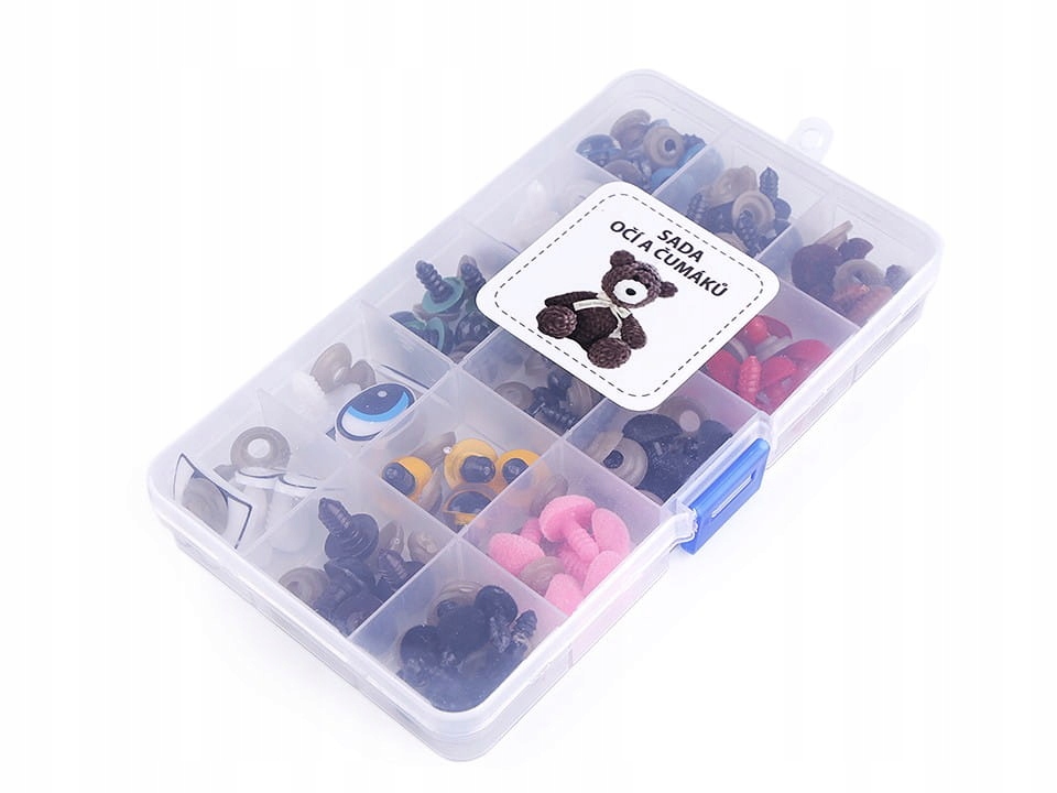 Oči a čumáčky na hračky, panenky, medvídky sada 86 el. bezpečnostní upínací