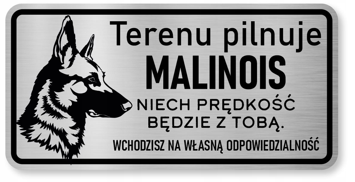 

Tabliczka Uwaga pies Owczarek Belgijski Malinois