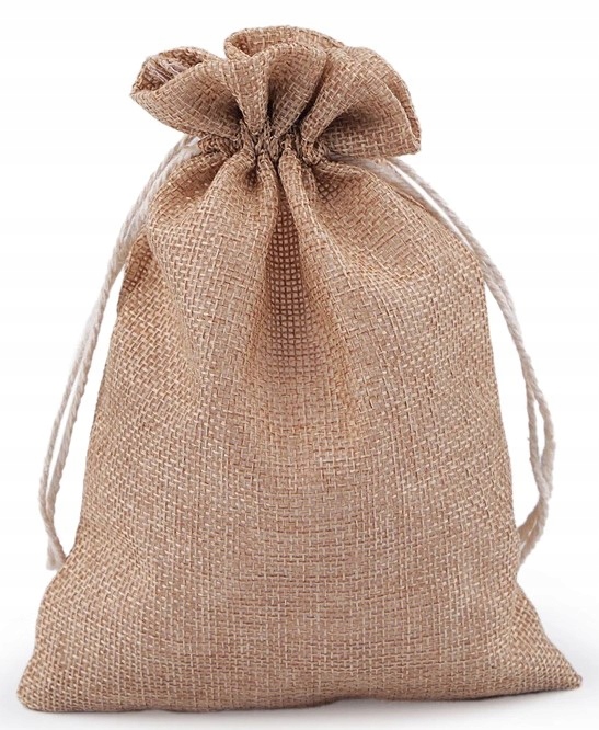 Woreczek podarunkowy 12,5x17,5 cm ozdobny na prezenty imitacja juty juta