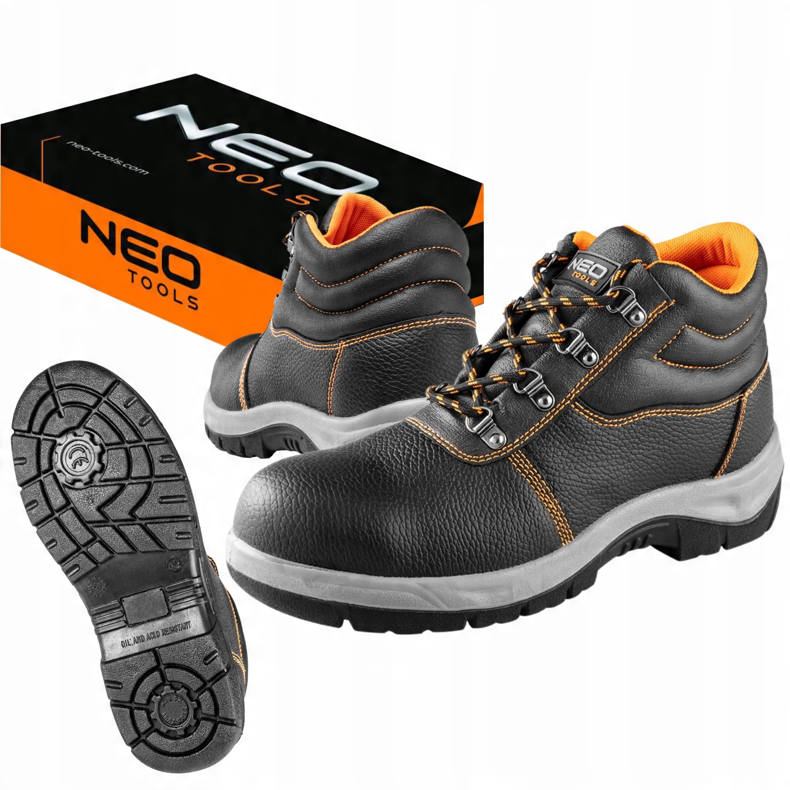 

Neo Buty Półbuty Trzewiki Skóra Stal Podnosek R.45