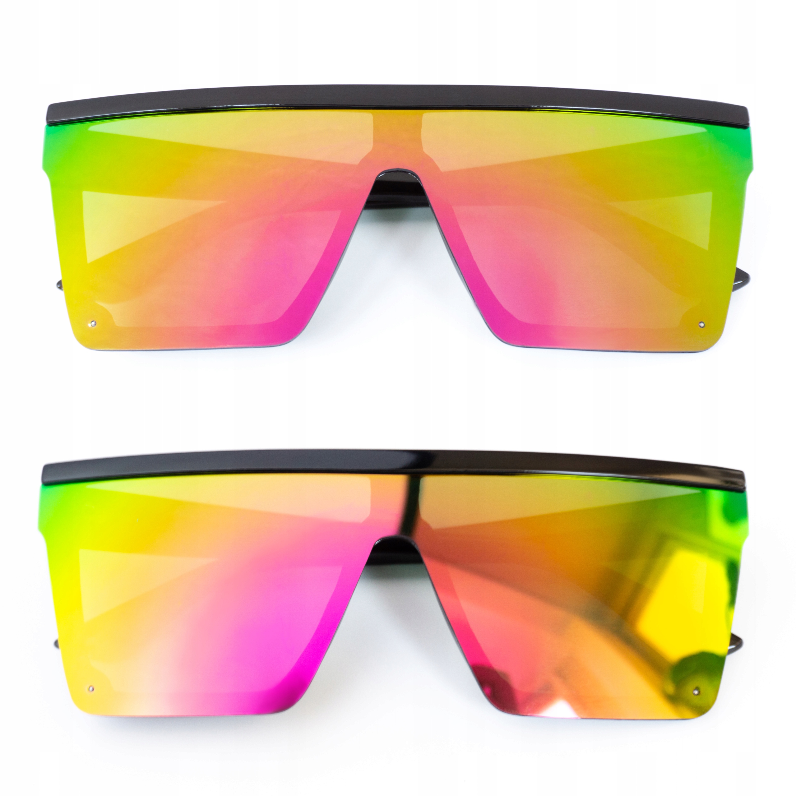 

Okulary Duże Proste Glam Lustrzanki UV400 Oversize
