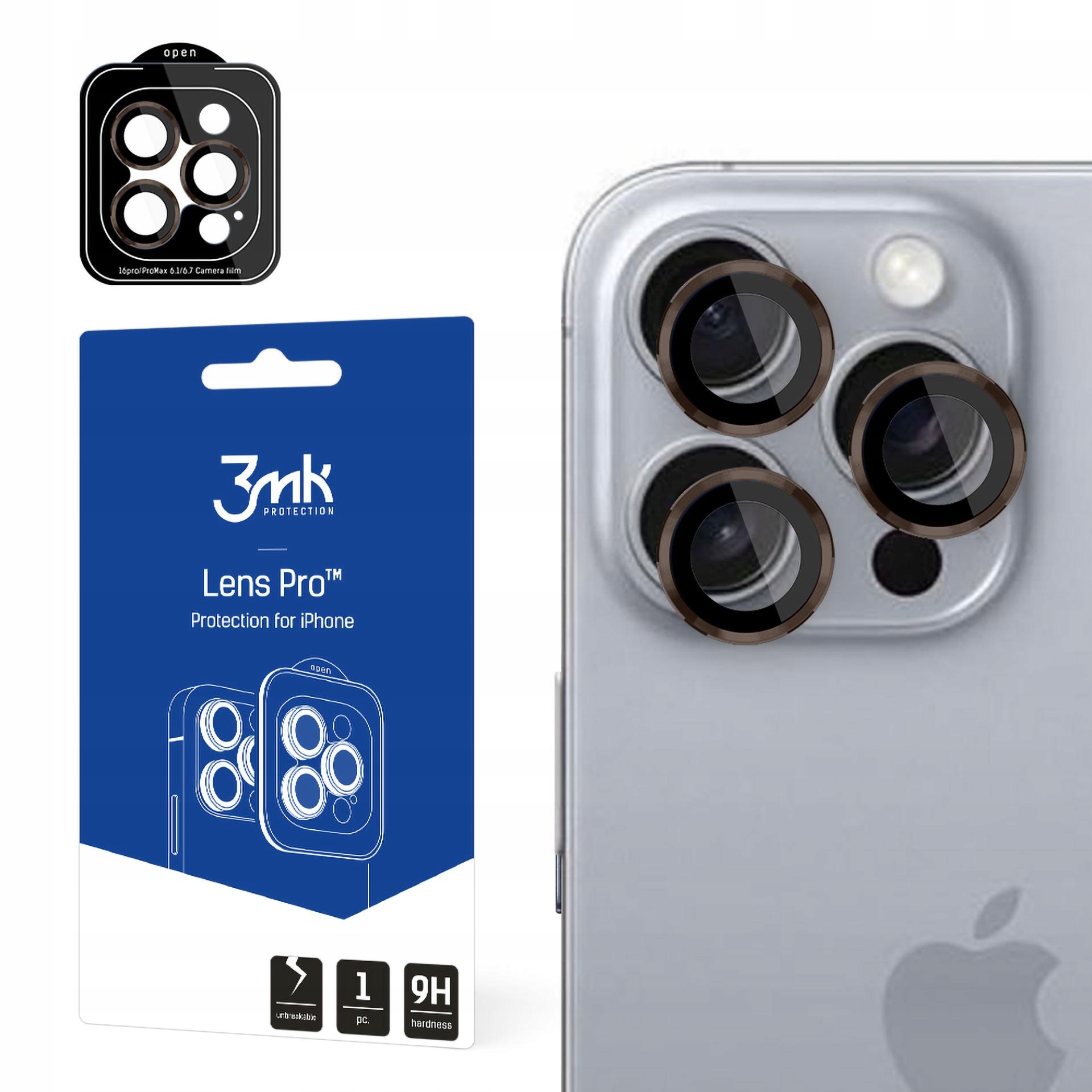 3mk Lens Protection iPhone 16 Pro iPhone 16 Pro Max różowo-brązowa