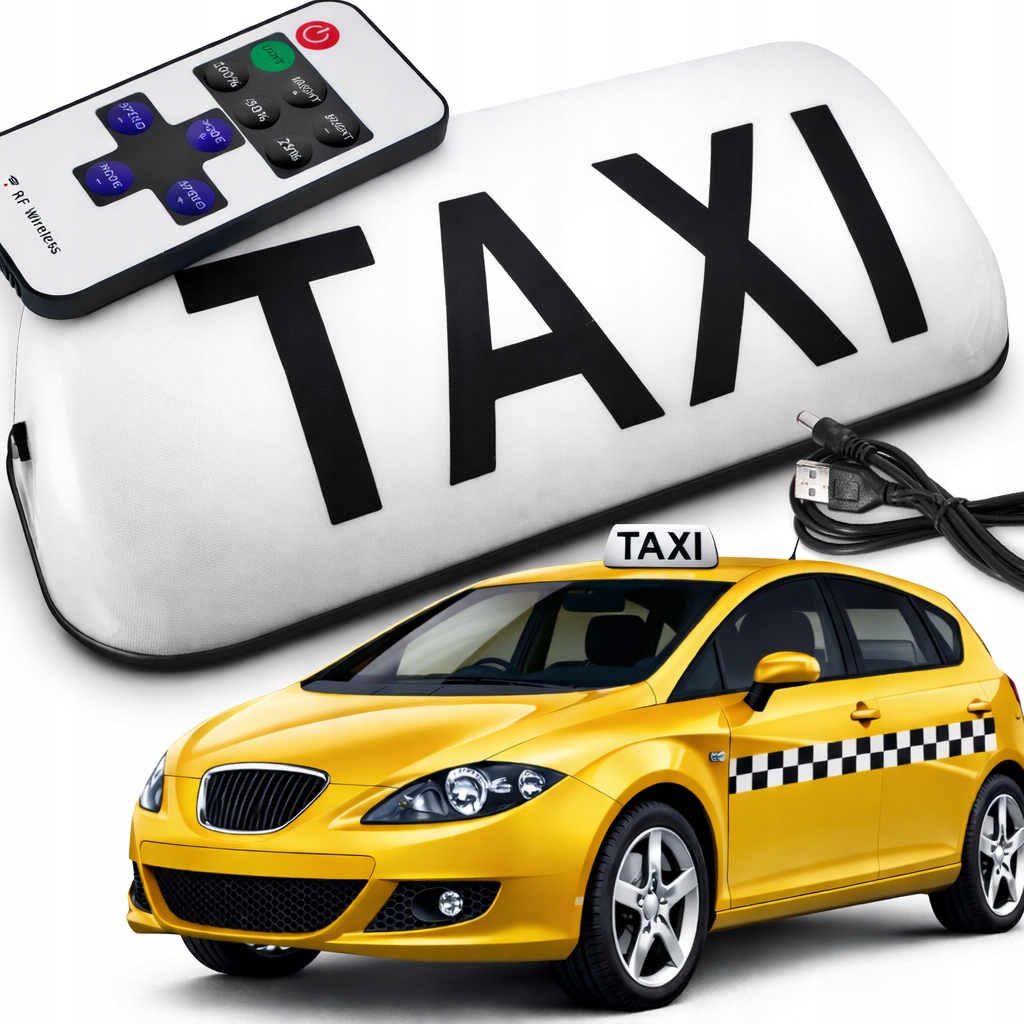 Kohout Taxi Bílá Led Lampa Gapa Na Akumulátor Bezdrátové Dálkové Ovládání Magnet