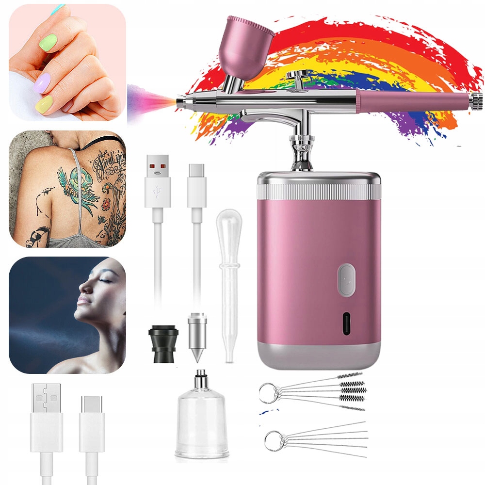Bezkabelový Aerograf Sada 1200 Mah 0.3 MM Pro Zdobení Dortů A Manikúru