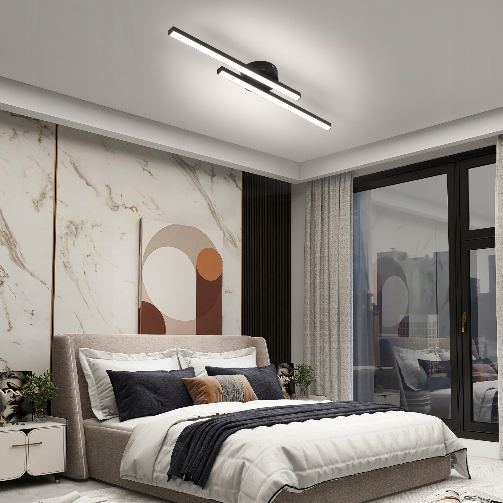 KINKIET LED CZARNY NOWOCZESNY LAMPA ŚCIENNA ŚCIEMNIANA 20W 3000-6500K Klasa efektywności energetycznej E