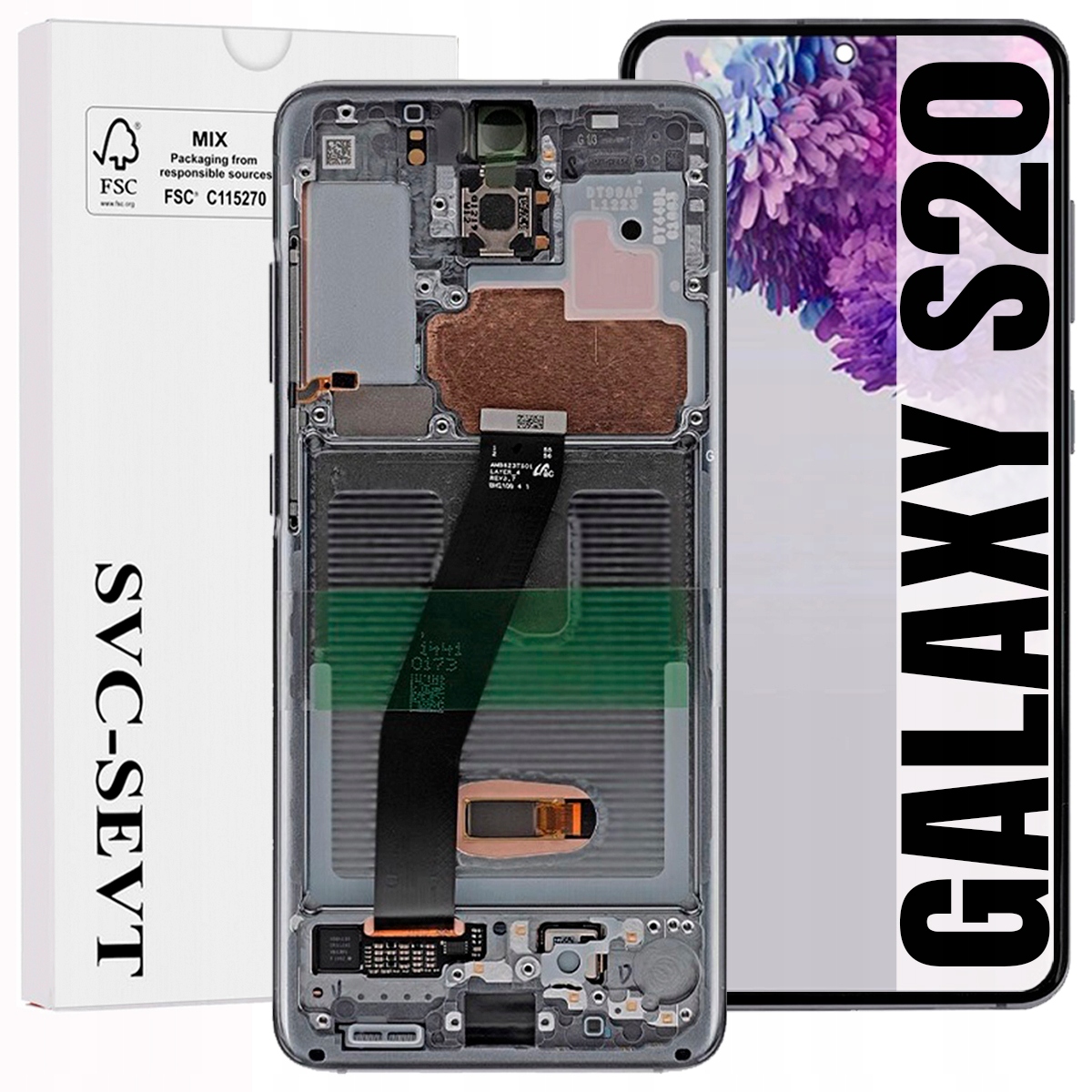 Displej Pro Samsung Galaxy S20 G980 G980F Originální LCD Rámeček Šedý