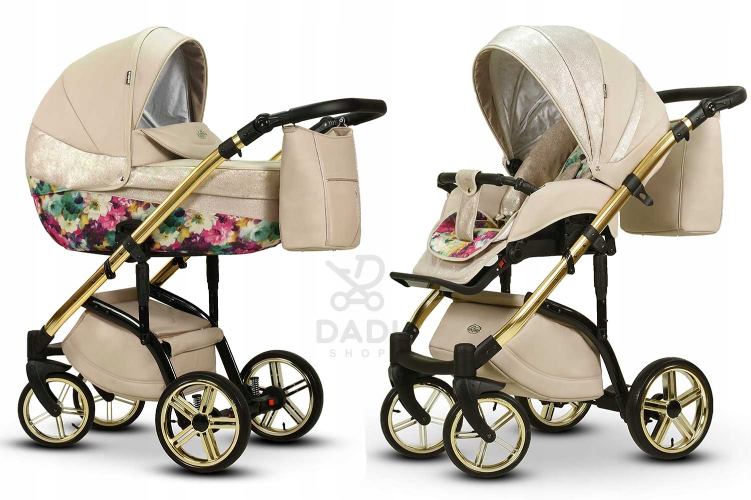 Stylowy wózek dziecięcy Molokai Duo Wiejar 3w1 ZŁOTY STELAŻ HIT ! Liczba kół 4