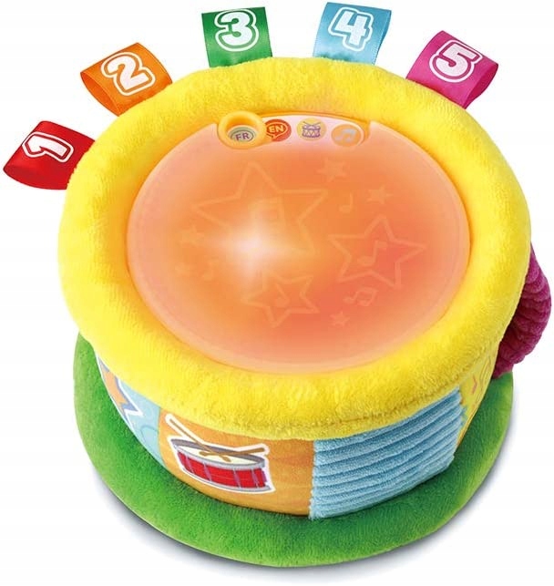 VTech - Bębenek Muzyczna zabawka miękki pluszowy język francuski EAN (GTIN) 3417766125453