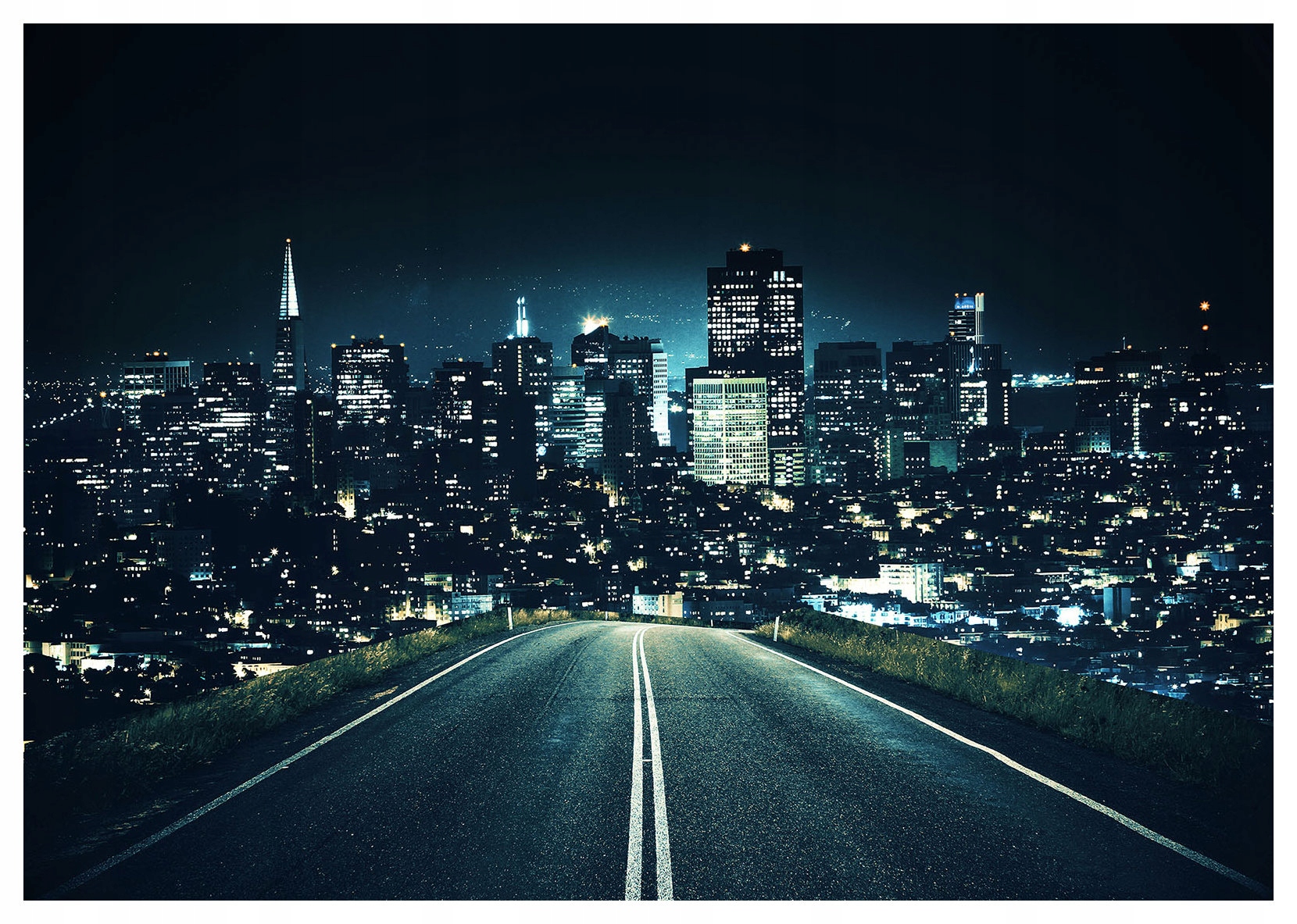 Fototapeta Nočné mesto cesta perspektíva svetla 368x280 interiér lepidlo