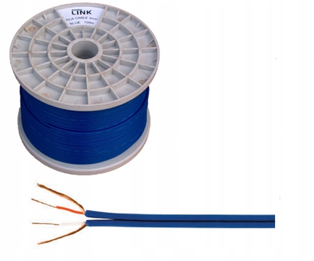 KAB0204 Kabel 2 x RCA-3mm niebieski