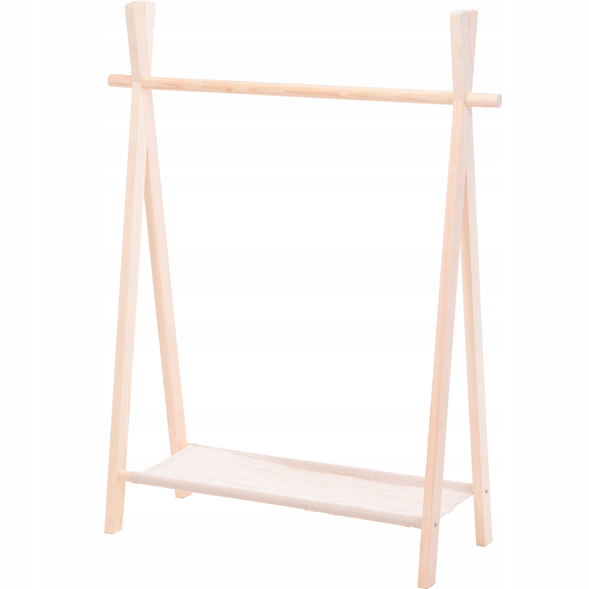 Wieszak Na Ubrania Dla Dzieci Drewniany 80X30X100 CM Z Półką Na Buty