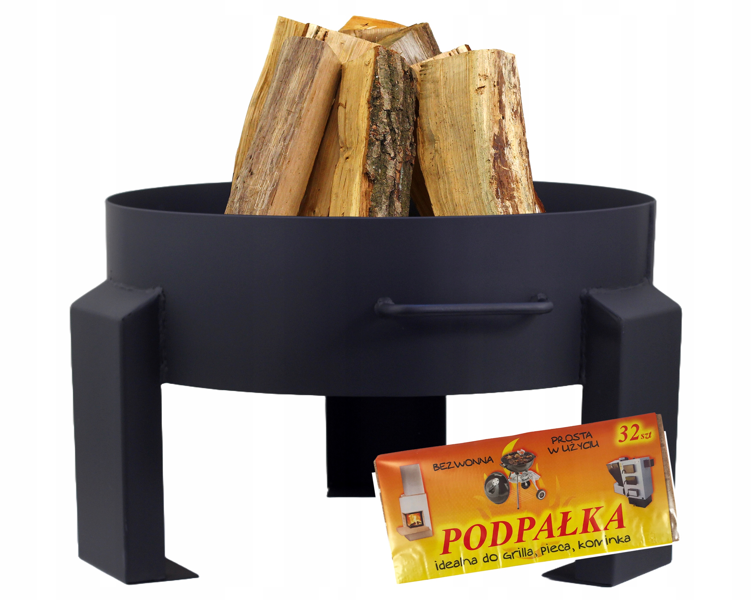 Palenisko ogrodowe stalowe ognisko 50 cm głębokie grill gruba stal 2 mm