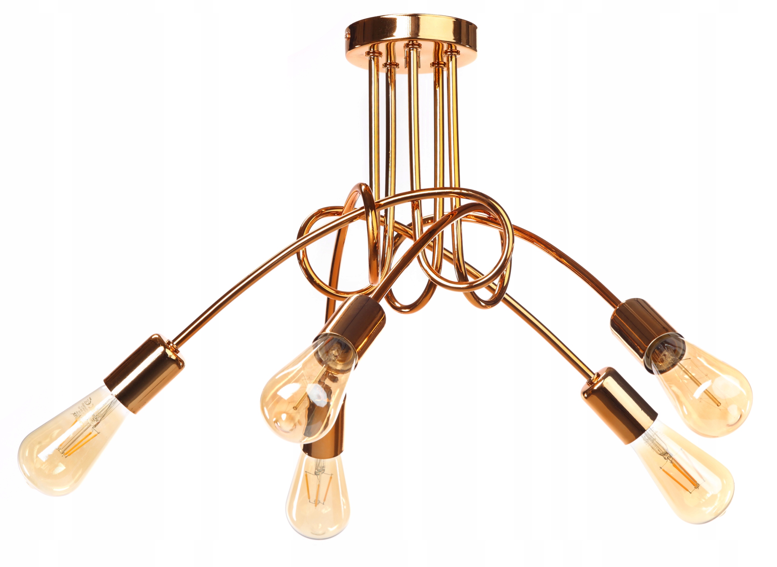 

Lampa Plafon Sufitowy Żyrandol Edison Miedź E27