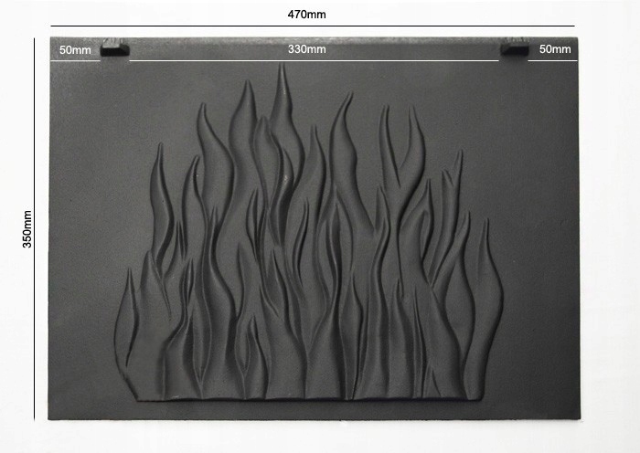 Płyta tylna do kominka kominkowa 47x35 TYP1 Typ Inne elementy