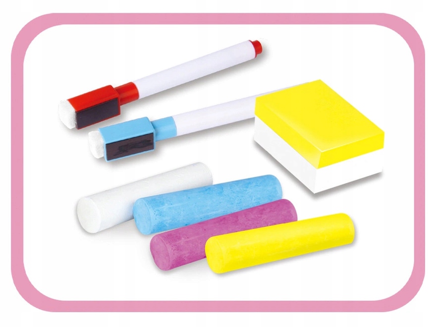 TABLICA suchościeralna KREDOWA dla dziecka DWUSTRONNA EDUKACYJNA rysowania Materiał plastik