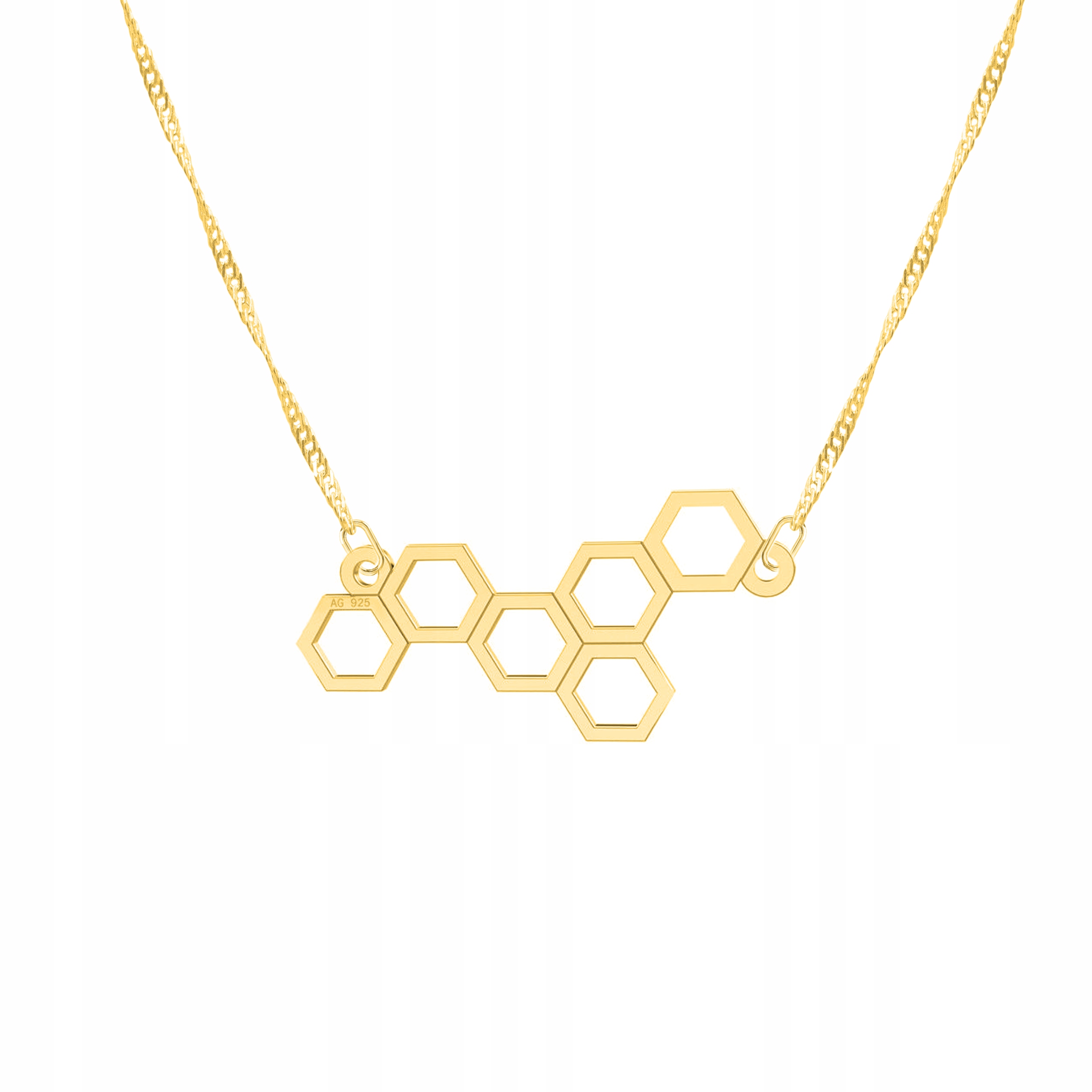 Řetízek zlatý náhrdelník 925 Medová Plástev