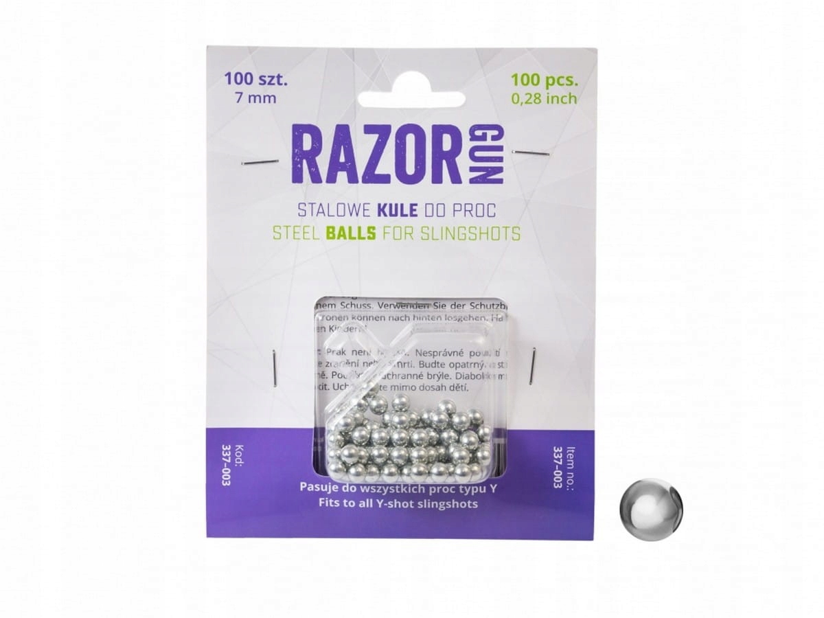 Kulki Do procy RazorGun 7 mm 100 szt. stalowe