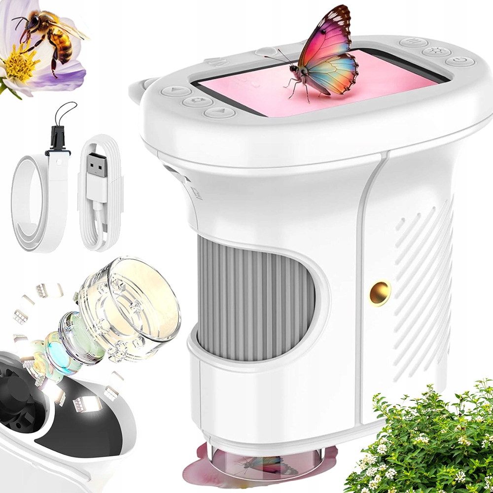 Mikroskop Pro Děti Hdd S Funkcí Nahrávání Led, 1000X Zvětšení, 3 Režimy