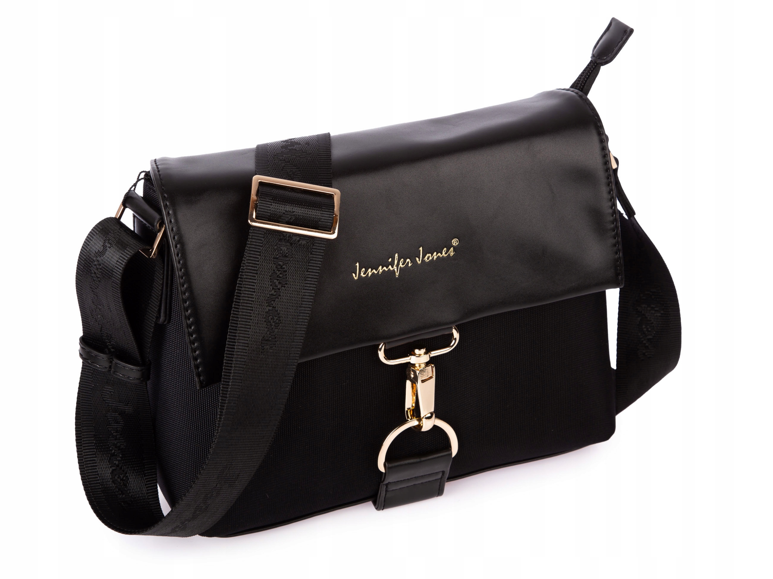 Dámská kabelka přes rameno elegantní večerní s klopou, černá