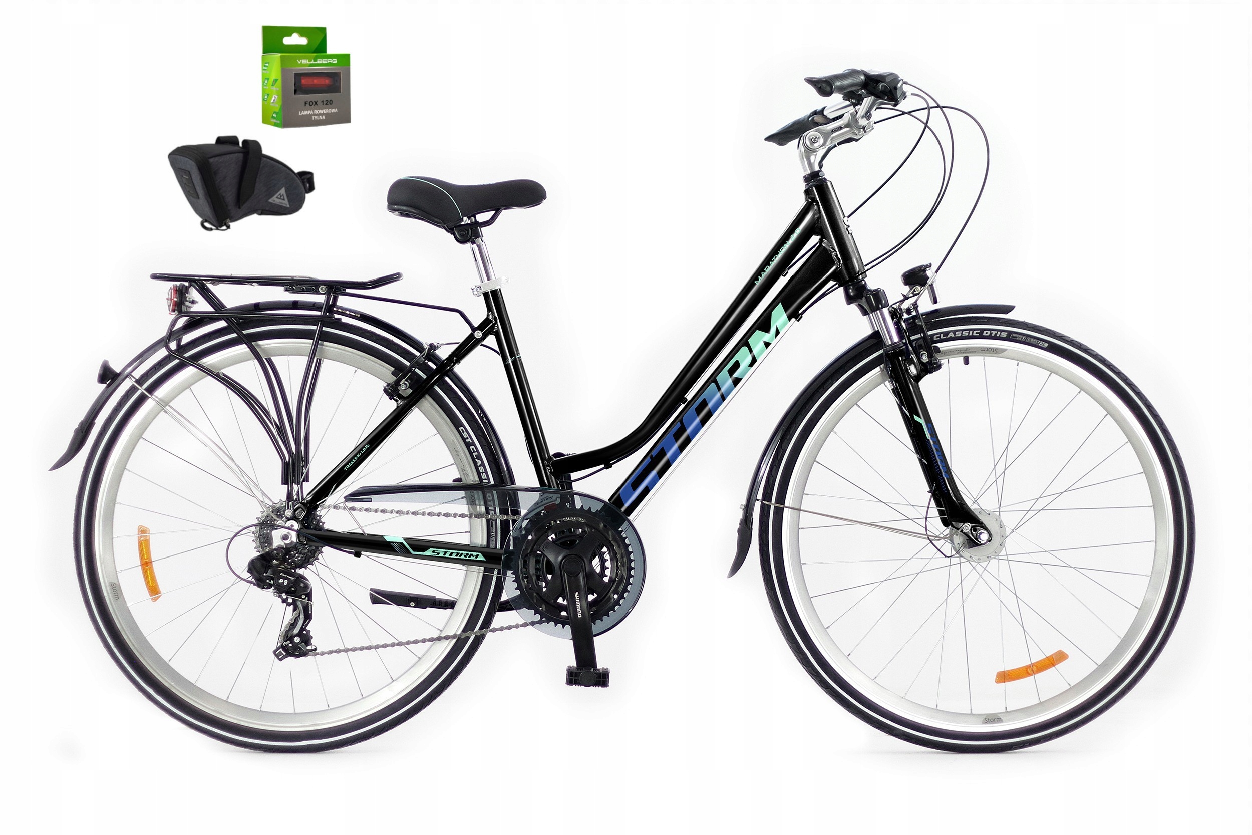 Rower 28 Storm Marathon 2.0 Trekking Alu Tourney 3X7 V-brake 19 Czarny Gr