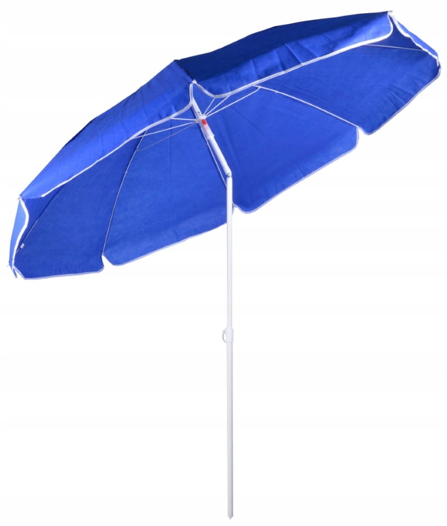 Zahradní slunečník velký na sluneční pláž 180 cm, modrý, lámaný