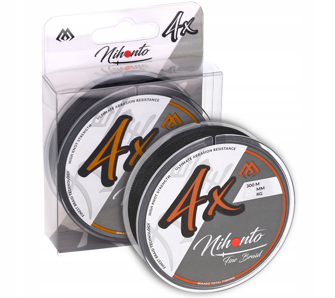 Plecionka Mikado Nihonto Fine Braid 4x czarna 0,08 mm 4,95 kg 300 m