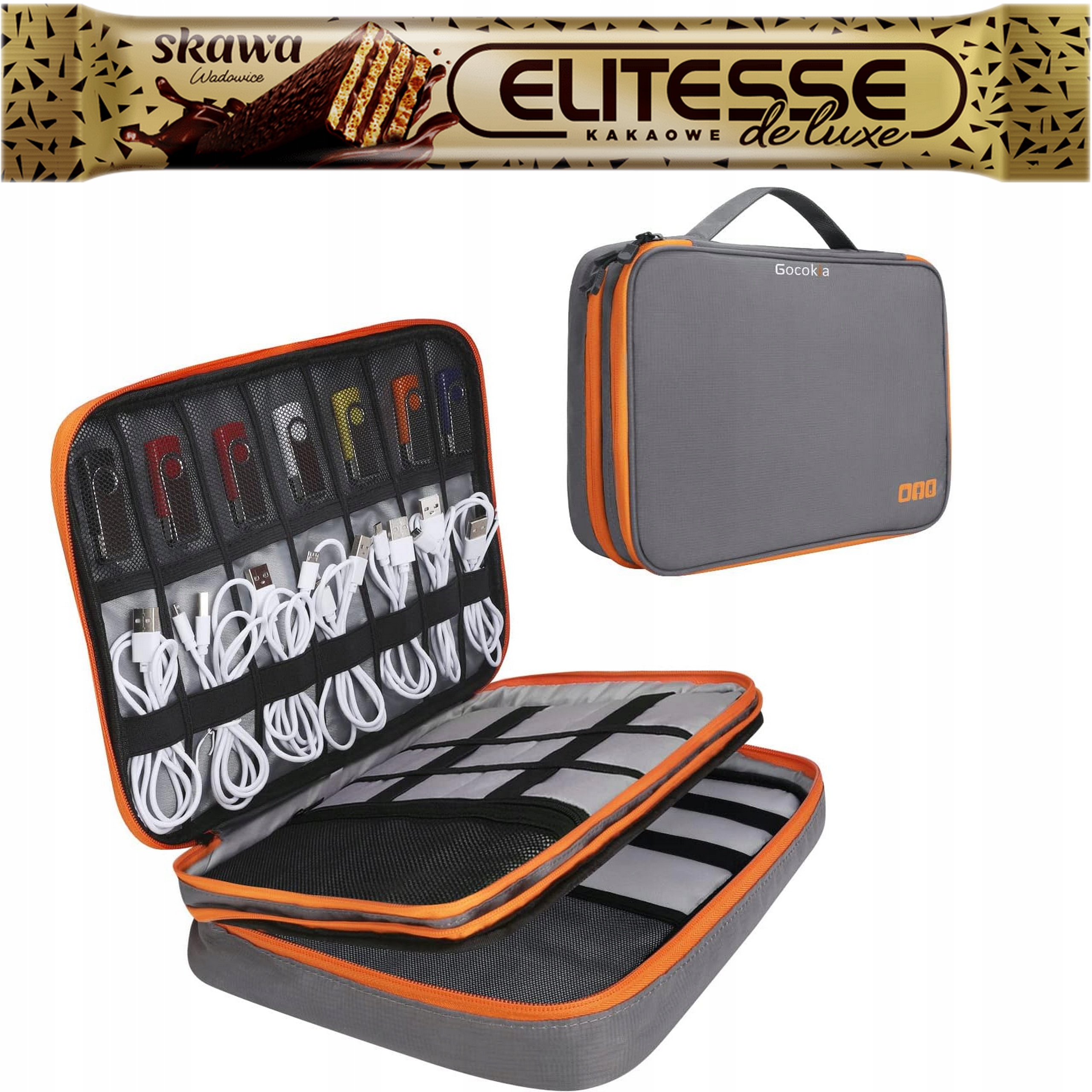 Gocokia Podróżny organizer na akcesoria elektroniczne Torba 11,6" Wodoodpor