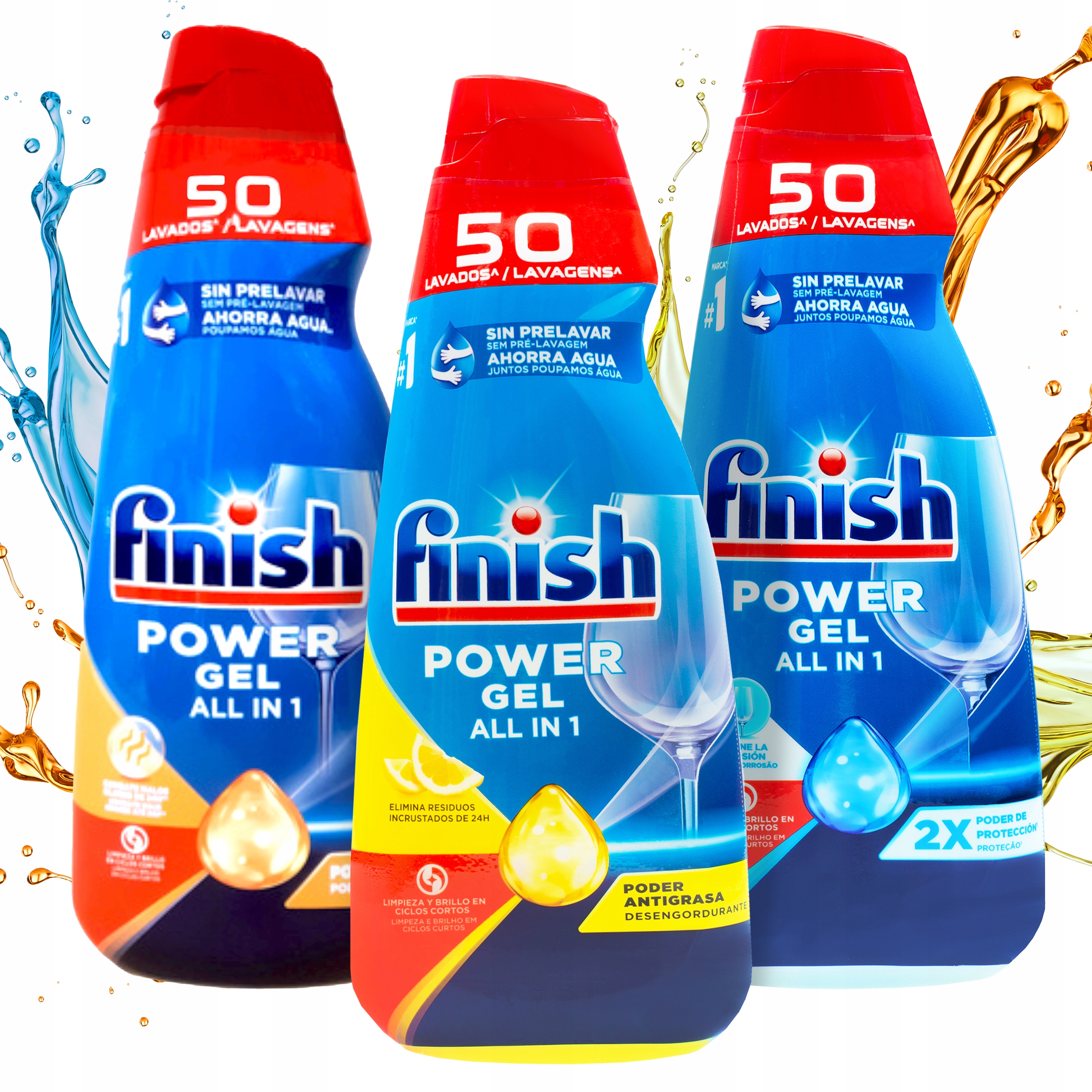 Levně 3x Gel Finish all in one (vše v jednom) do myčky nádobí 1,25 kg Mix Vůně