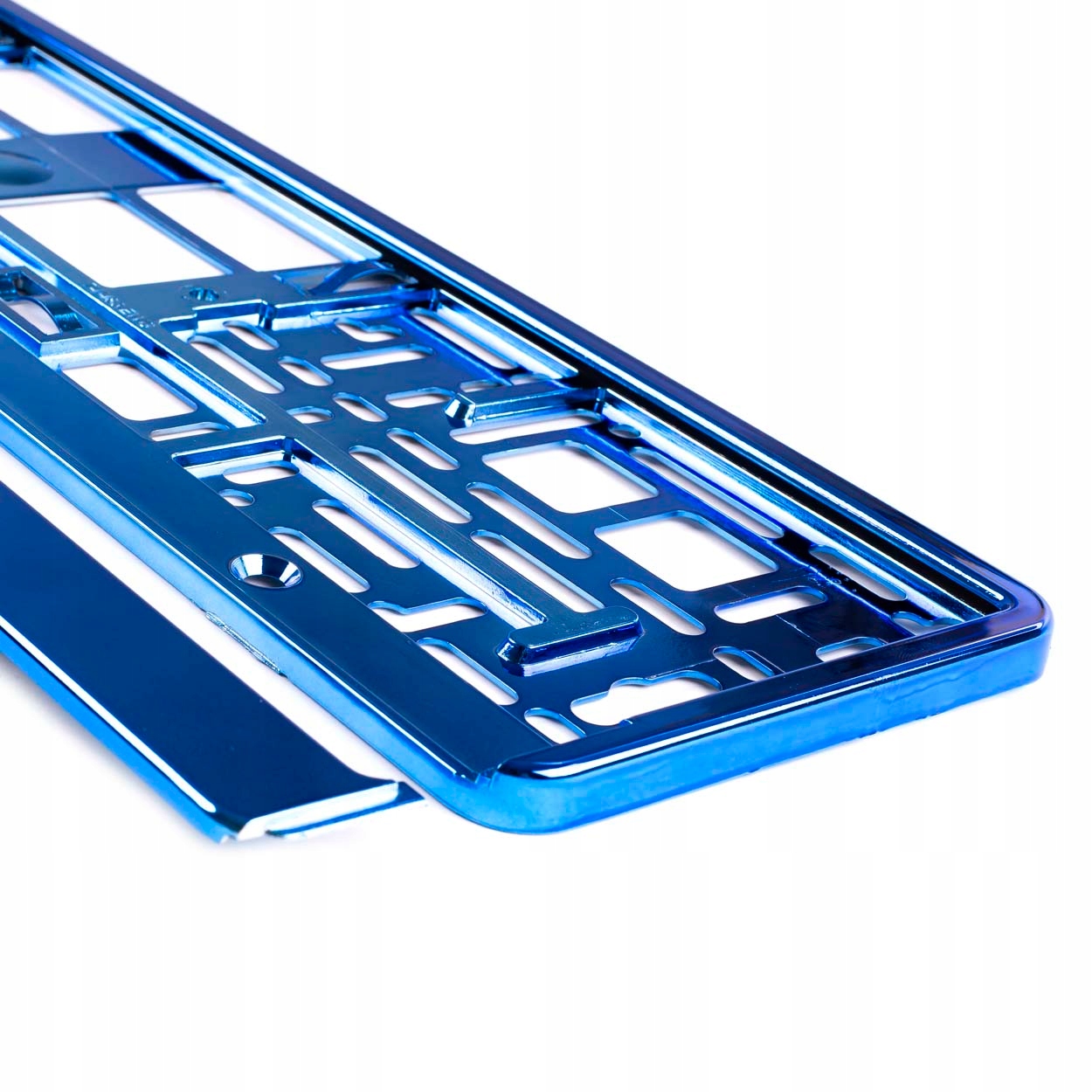 RAMKI NA REJESTRACJE METALIZOWANE NIEBIESKI CHROM Marka Intense