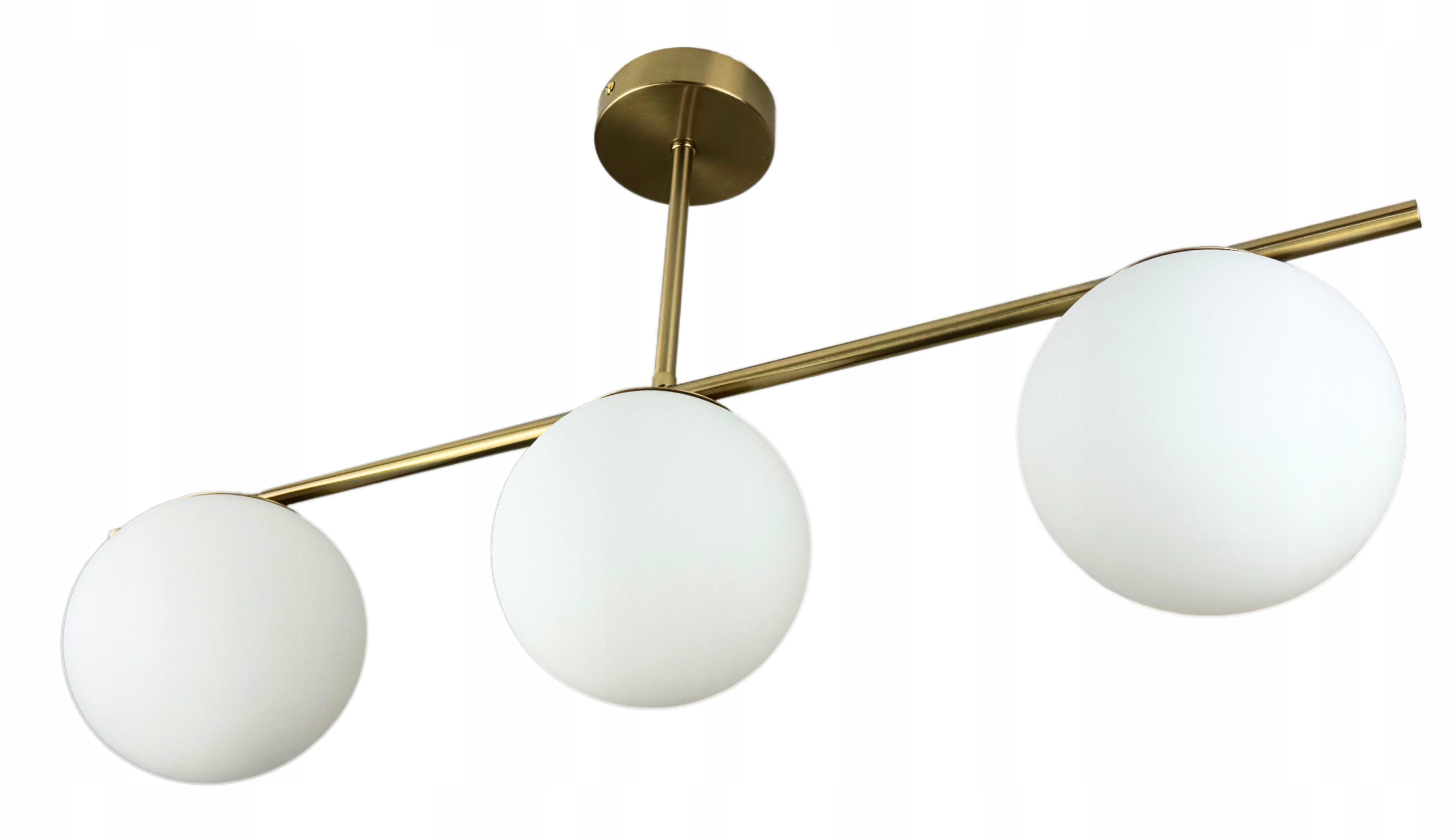 Lampa Sufitowa Plafon Wisząca Żyrandol Złota 3 Szklane Kule Nowoczesna