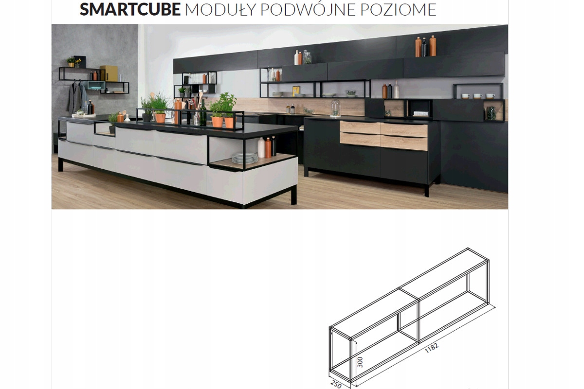 SCHUaCO 28.951.04.KPL Regál SmartCube dvojitý horizontálny/ 600/ inox
