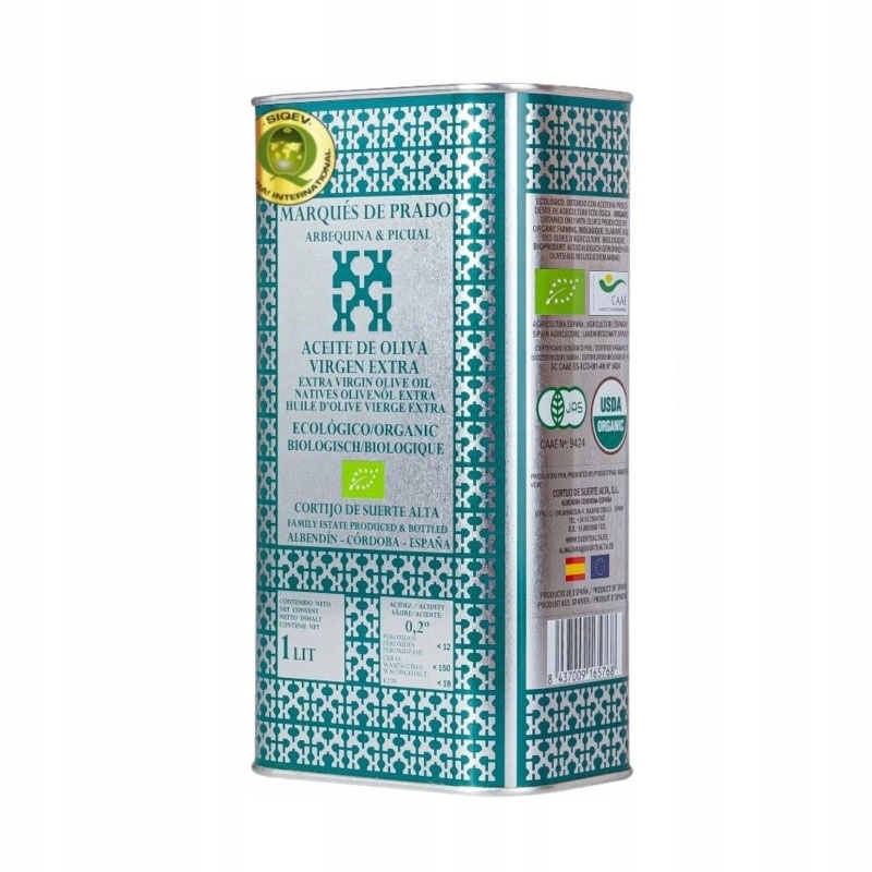 Bio Oliwa z oliwek extra virgin niska kwasowość Hiszpania Andaluzja 1 l