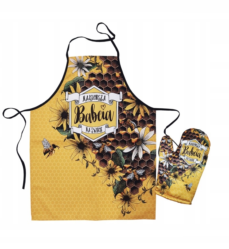 Zestaw Fartuszek + Rękawica Najsłodsza Babcia