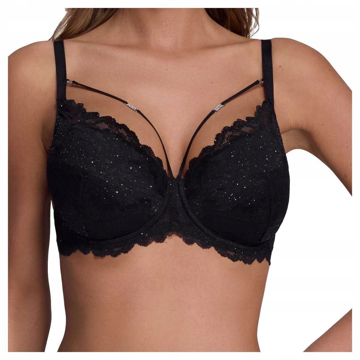 Ava Krajková podprsenka s push-up leskem Fiesta 2153 černá 65E