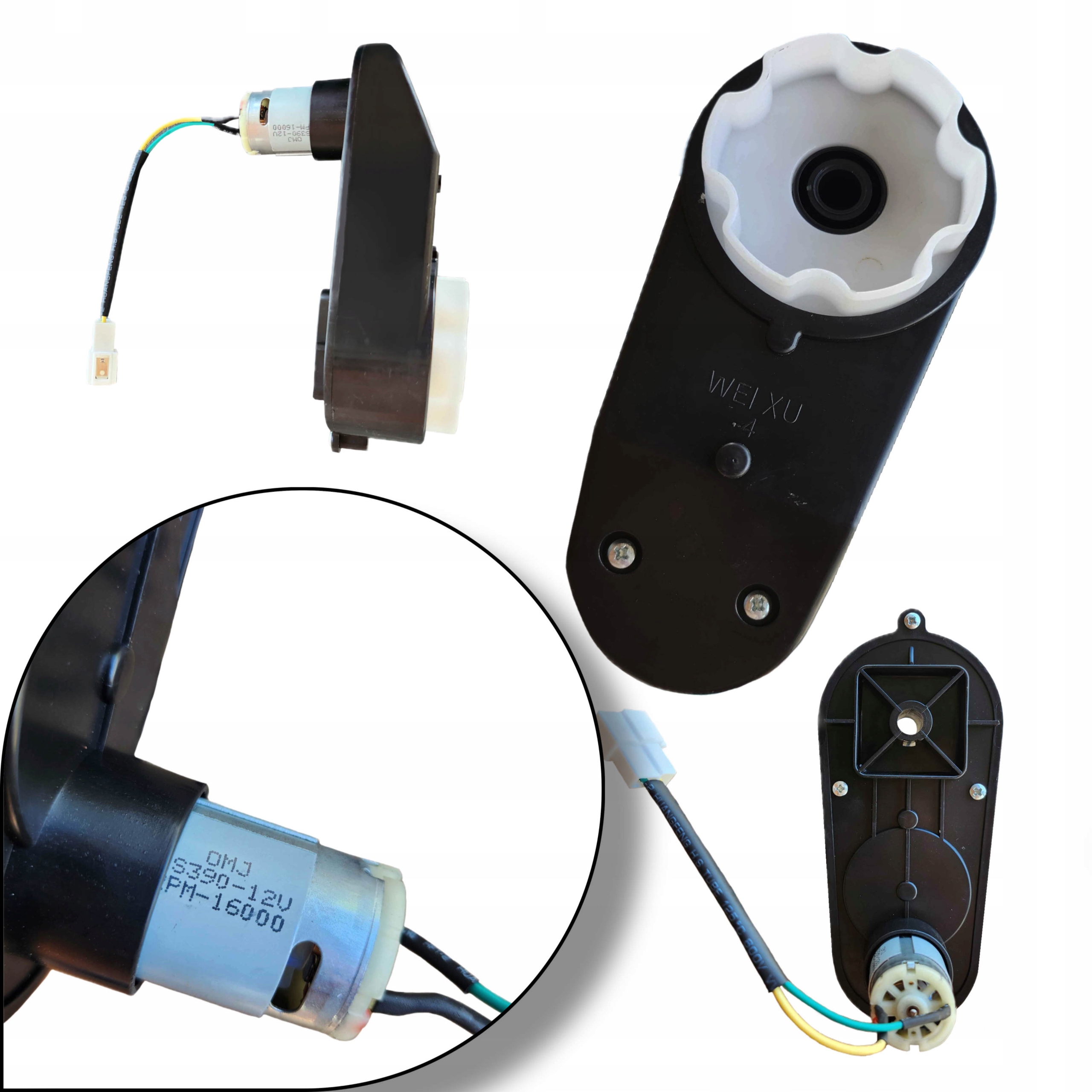 SILNIK NAPĘD 12V 16000 RPM PRZEKŁADNIA DO AUT NA AKUMULATOR WEIXU RS390